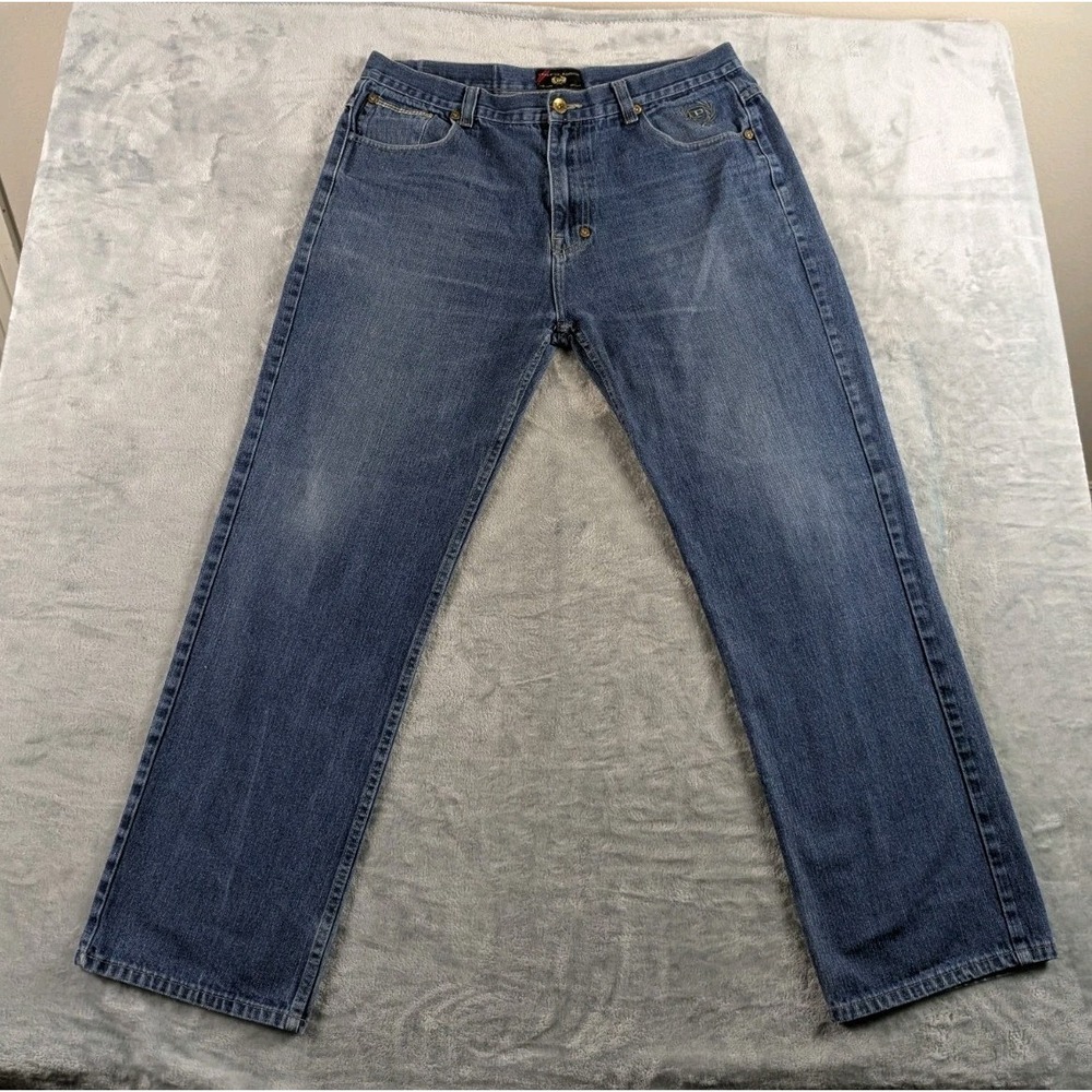 VTG Phat Farm Jeans 38X30 Blue Baggy Y2K Hip Hop Skater Denim Medium Wash READ